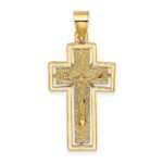 10K Textured Crucifix w/ Frame Charm