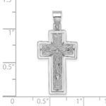 10K White Gold Textured Crucifix w/ Frame Charm - Image 3