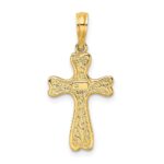 10K Cross w/ Textured Heart Edges Design Charm - Image 4