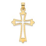 10K Polished and Cut-Out Cross Charm