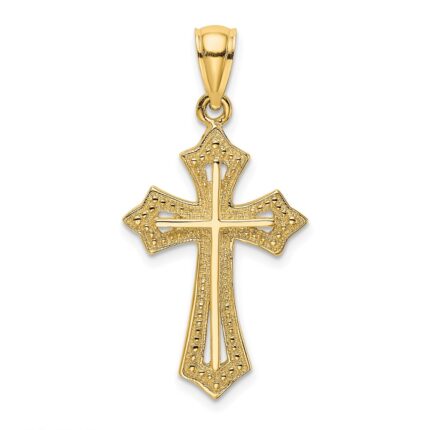 10K Beaded Cross Charm