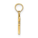 10K Polished Mini Cross Charm - Image 2