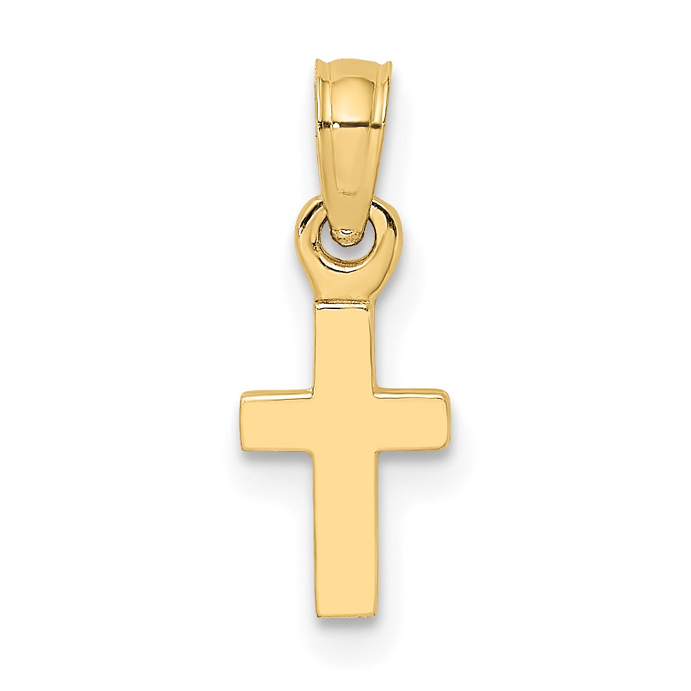 10K8493.jpg 10K Polished Mini Cross Charm - Image 1