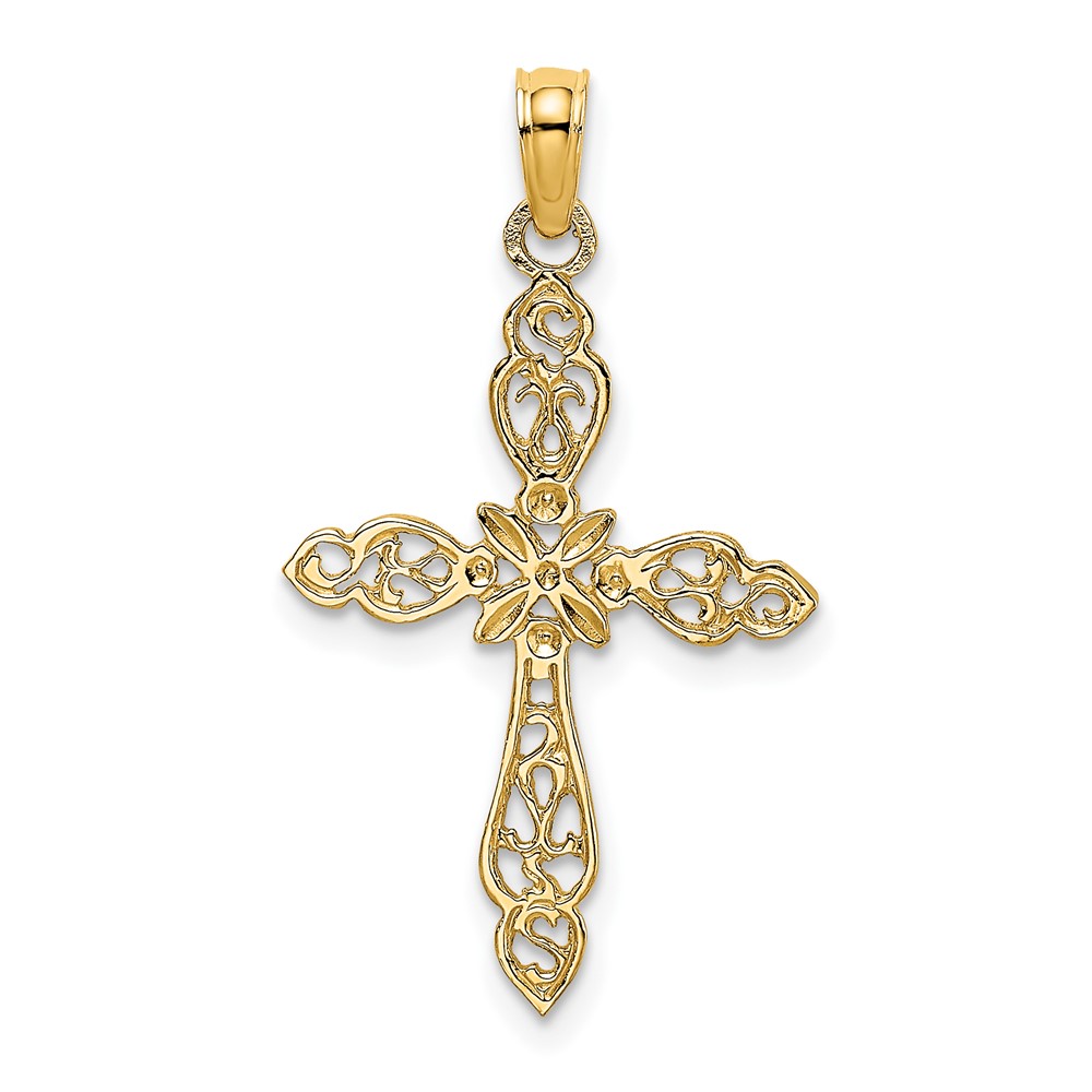10K8494.jpg 10K Polished Cut-Out Cross Charm - Image 1