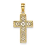 10K Textured Lace Center Cross Charm - Image 3