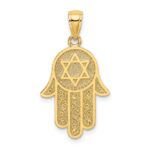 10K Hamsa W/ Star Of David Charm