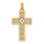 10K Textured Lace Center Cross Charm