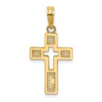 10K Polished Cut-Out Cross Charm - Image 4