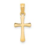 10K Polished Beveled Cross w/ Round tips Charm - Image 4