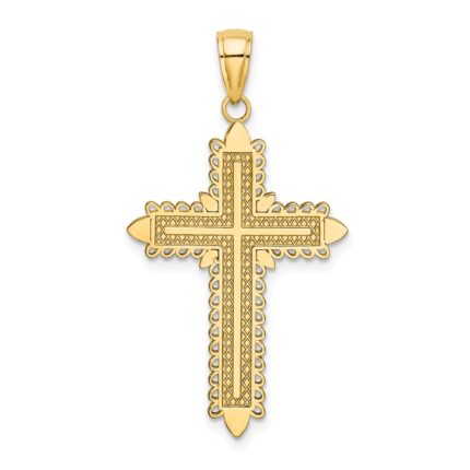 10K w/ Lace Border Cross Charm