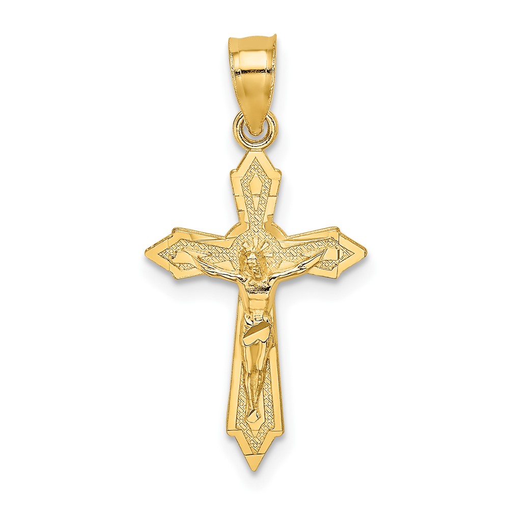 10K8585.jpg 10K W/ Arrow Pointed Ends Crucifix Charm - Image 1