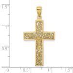 10K Textured Swirl Design Crucifix Charm - Image 3