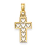 10K Cut-Out Heart Design Cross Charm - Image 4