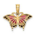 10K Small Enameled Pink Butterfly - Image 4