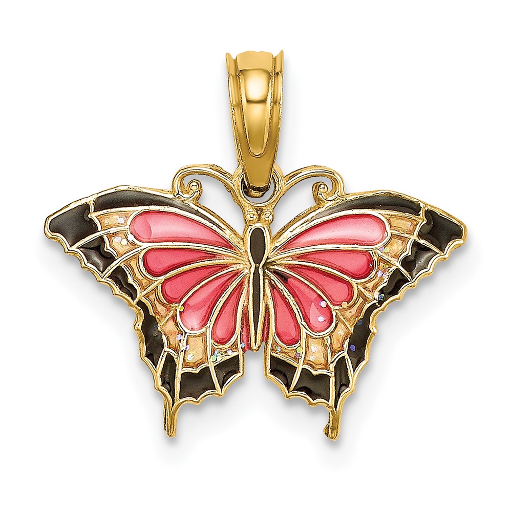 10K8610.jpg 10K Small Enameled Pink Butterfly - Image 1