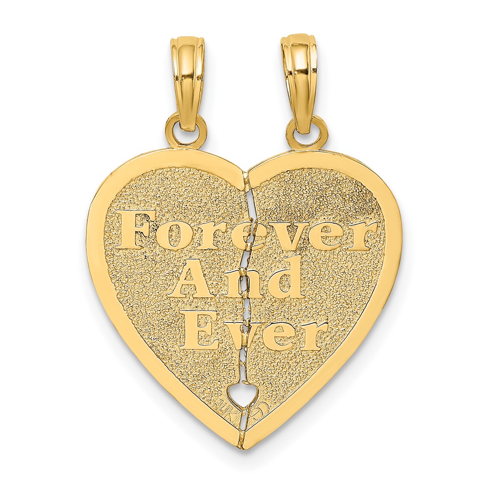 10K8853.jpg 10K FOREVER AND EVER 2 Piece Break-A-Part Heart Charm - Image 1