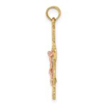 10K Two-Tone w/ Lace Trim Crucifix Charm - Image 2