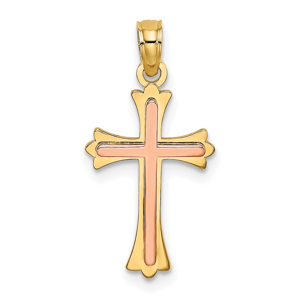 10K9067.jpg 10K Two-Tone Cross Charm - Image 1