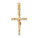 10k Two-Tone Cross Crucifix Charm - Image 4