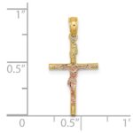10k Two-Tone Cross Crucifix Charm - Image 3