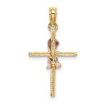 10K Two-Tone 2-D Boy On Cross Charm - Image 4
