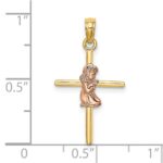 10K Two-Tone 2-D Girl On Cross Charm - Image 3