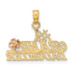 10k Two-Tone #1 GRANDDAUGHTER w/ Flowers Charm - Image 4