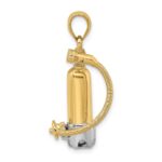 10K w/Rhodium 3-D Single Scuba Tank W/ Hose Charm - Image 2