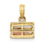 10K Two-tone 3D Lobster Trap W/Moveable Lobster Pendant - Image 4