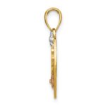 10k Two-tone w/White Rhodium #1 DAUGHTER Heart Charm - Image 2