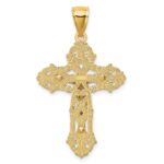 10K Two-tone Crucifix W/ Scrolled Tips Charm - Image 4
