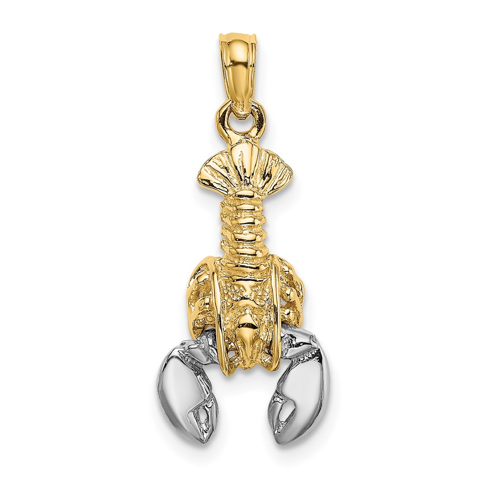 10K9236.jpg 10K w/Rhodium 2-D Moveable Lobster Charm - Image 1