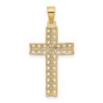 10K w/ Rhodium D/C Filigree Cross Pendant - Image 4