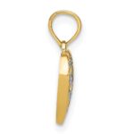 10k w/Rhodium D/C Heart Charm - Image 2