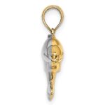 10k w/Rhodium 3-D Reversible Puffed Dolphin Charm - Image 2