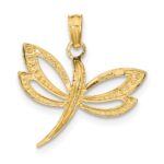 10K w/ Rhodium Textured Dragonfly Charm - Image 4