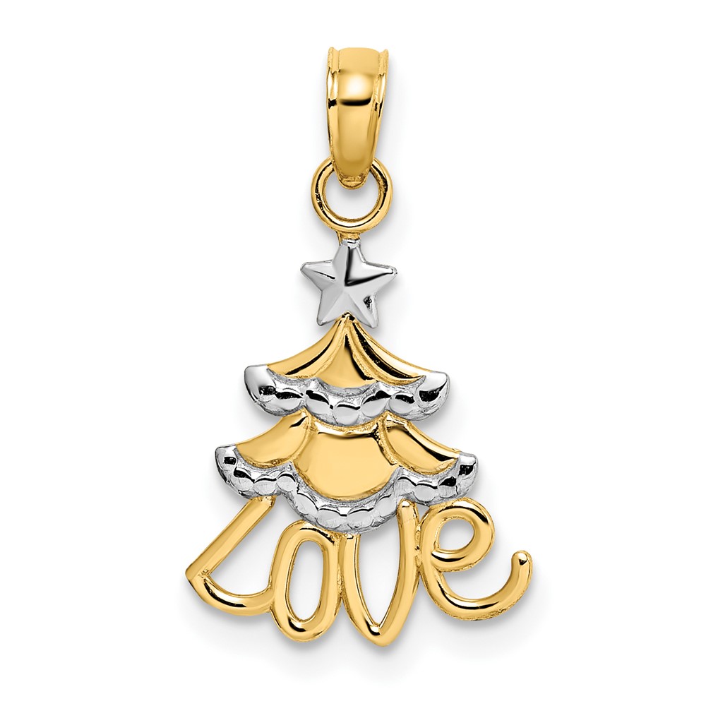10K9364.jpg 10K W/ Rhodium Christmas Tree Charm - Image 1