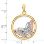 10K Two-tone w/White Rhodium Butterfly Charm - Image 3