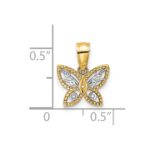 10k w/ Rhodium Mini D/C Butterfly Charm - Image 3