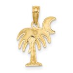 10K w/ Rhodium Charleston Palm Tree Charm - Image 4