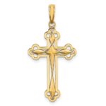 10K W/ Rhodium D/C Reversible Cross Charm - Image 4