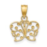 10k w/ Rhodium D/C Butterfly Charm - Image 4