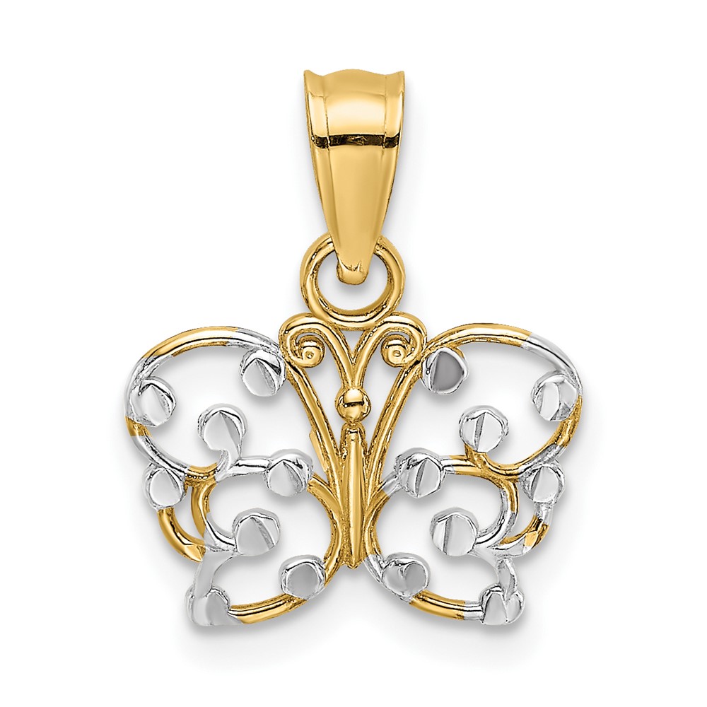 10K9500.jpg 10k w/ Rhodium D/C Butterfly Charm - Image 1