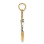 10K Two-Tone Open-Backed Half Moon and Star Pendant - Image 2