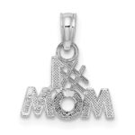 10k White Gold Polished #1 MOM Pendant - Image 3