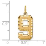 10ky Casted Large Diamond Cut Number 9 Charm - Image 3