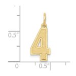 10k Medium Satin Number 4 Charm - Image 3