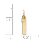 10k Small Satin Number 1 Charm - Image 3