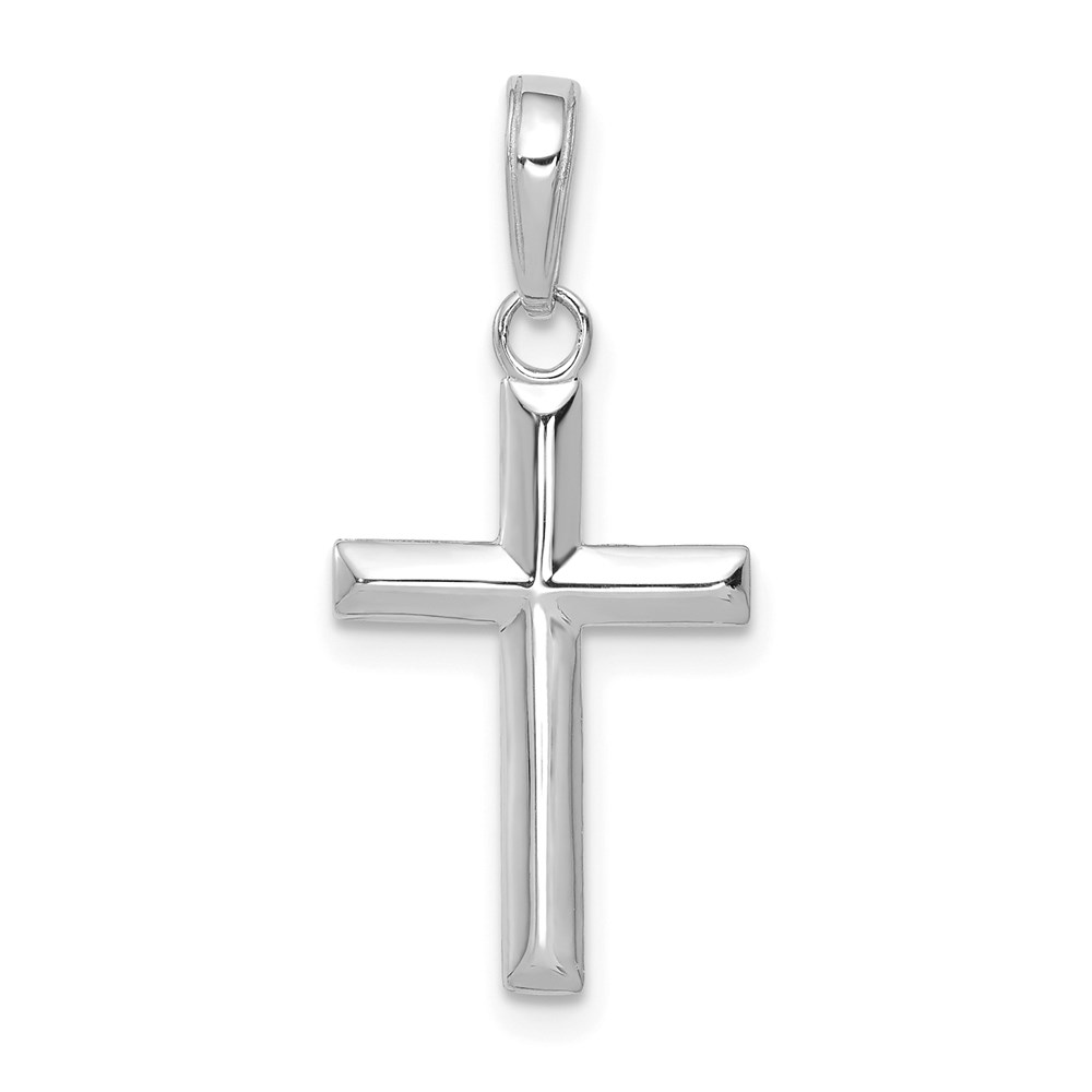 10M1322W.jpg 10K White Gold Small Cross Pendant - Image 1