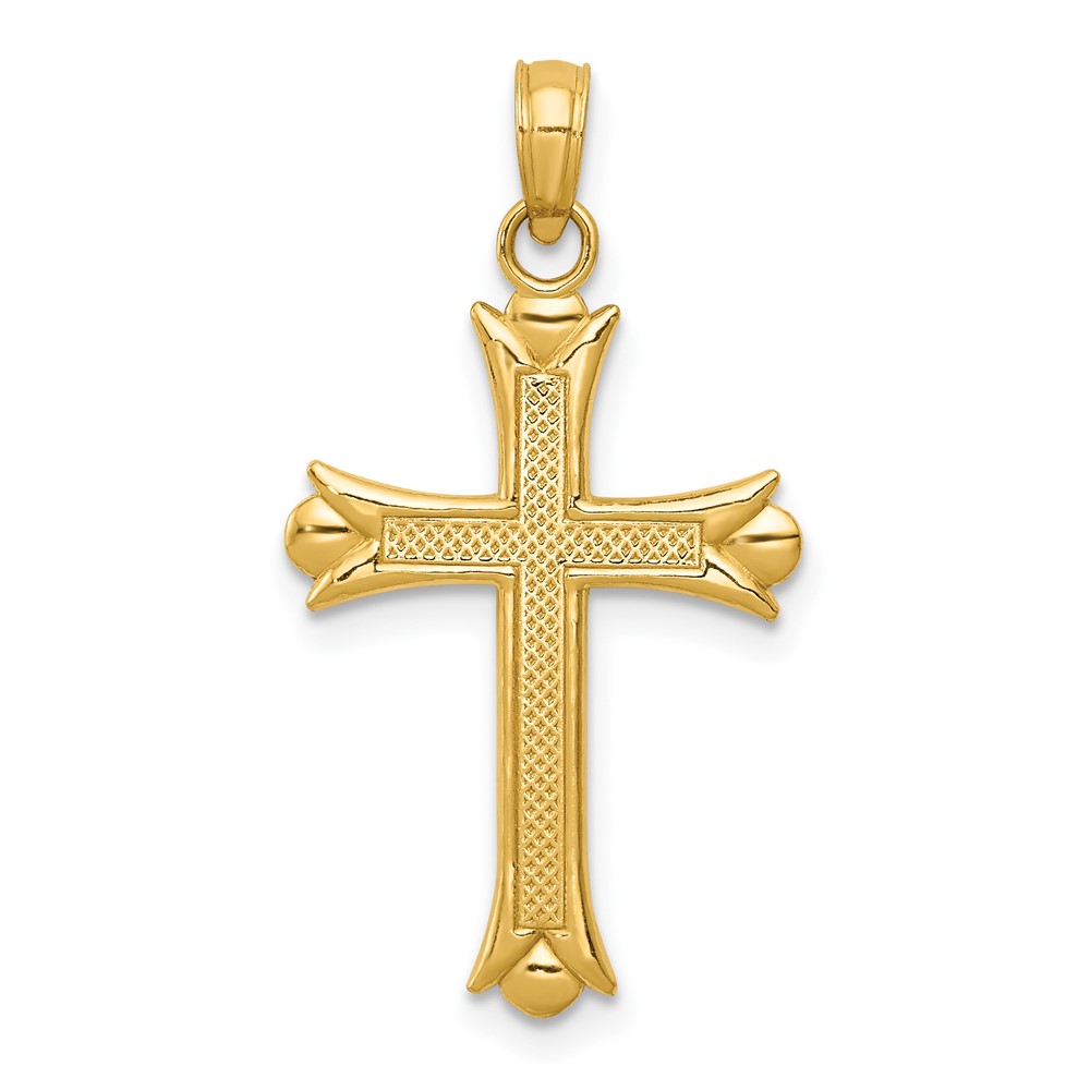 10M1849.jpg 10K Fleur De Lis Cross Pendant - Image 1